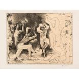 Picasso, PabloDance of the Fauns ''Dimanche 24.5.57''(Malaga 1881-1973 Mougins) Lithograph. Name