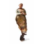 Neapolitan crib figure - Young womanAround 1800Young woman standing on a profiled round base,