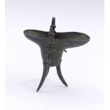 Ritual wine vessel (Jue)China, Qing DynastyThree legs curved outwards with hemispherical cupola base