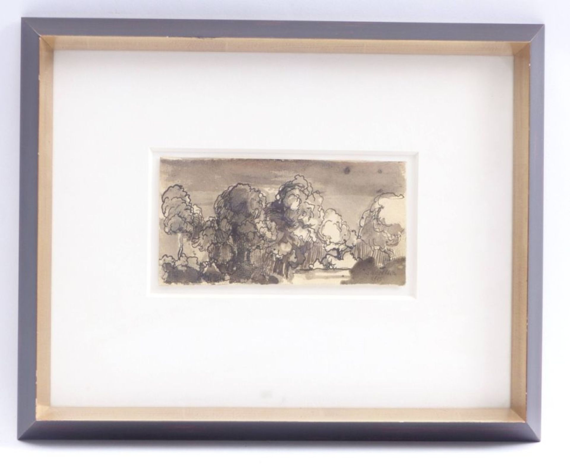 Pöhlitz, RainerLandscape with Deciduous Trees(Born 1952 in Pattenhofen) Ink drawing, washed, on - Image 2 of 2