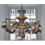 Baroque style chandelier19th c.Corpus carved with acanthus leaves, six insertable candlestick arms