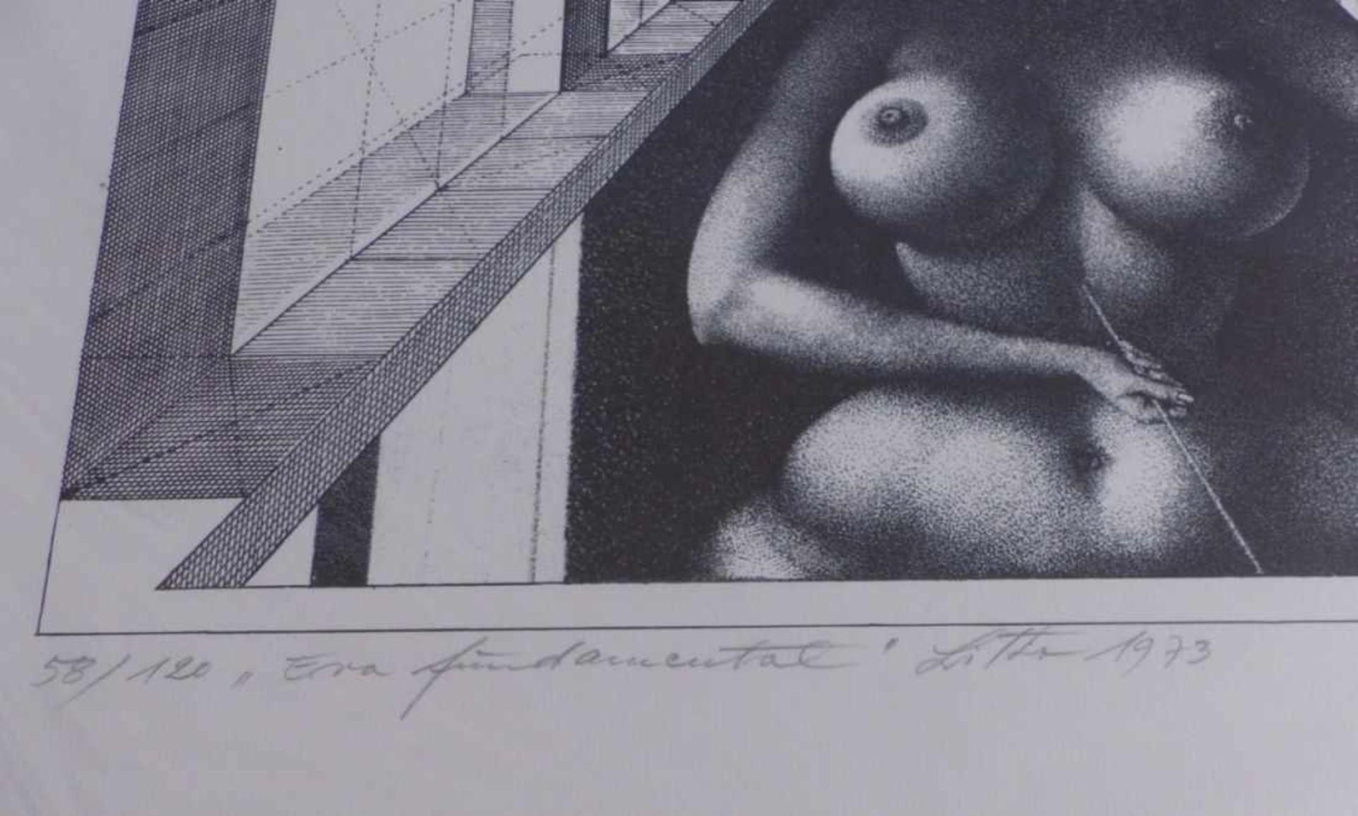 Hausner, Rudolf''Eva fundamental''(Vienna 1914-1995 Mödling) Black and white lithograph. Lower right - Bild 5 aus 5