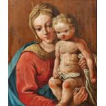 Maria with childItaly, 18th c.Oil/wood with diagonal bar. 53 x 44 cm.Maria mit KindItalien, 18. Jh.