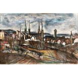 Greiner, AntonView from Stephansberg over Bamberg(Bamberg 1914-2006 ibid.) Fat chalk on masonite.