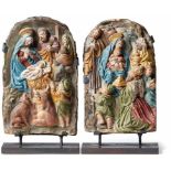 Two terracotta reliefsLower Bavaria, late 17th centuryArched plaque depicting the birth of Christ