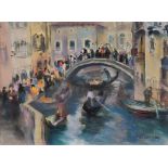 Paeschke, PaulProcession in Venice(Berlin 1875-1943 ibid.) Pastel. Lower right fully signed. Approx.