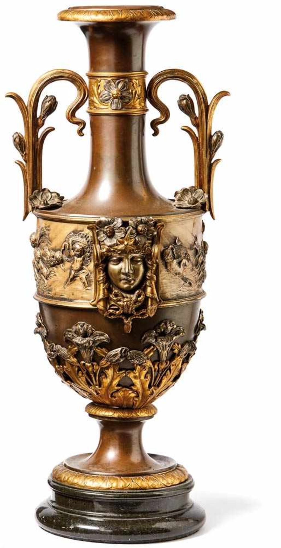 Moreau, Auguste - attributed toLarge decorative vase(Paris 1834-1917) A slender amphora vase with