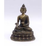 The Medicine Buddha BhaisajyaguruTibet, 19th c.In Padmasana sitting on double lotosthrone, the