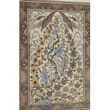 IsfahanIran, 20th c.In soft shades of brown, violet and blue, border with arabesques and flowers,