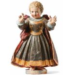 Christ ChildTyrol, around 1700Christ the Boy standing on a round plinth in a richly pleated robe