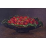 Bowl with strawberriesDanish School of the 19th Century.Oil on panel. Monogrammed and dated lower