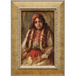 Antoine, OttoGypsy girl(Koblenz 1865-1951 Unteruhldingen) Oil on painting board. Signed and