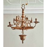 Sabbath chandelierSouthern Germany, maybe Nuremberg, 18th c.The baluster shaft is divided into