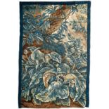 Tapestry fragment17th/18th c.A cutout in the forest floor with a large flowering plant and
