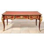 Magnificent Louis-XV-style Bureau PlatParis, End 19th c.On curved legs with claw feet and fully