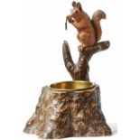 Spice jarBrienz, 19th centuryTree stump with troughed brass bowl, squirrel sitting on a branch