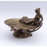 Art Nouveau Business Card TrayAround 1900Longish bowl carried on oval foot by curved shaft with