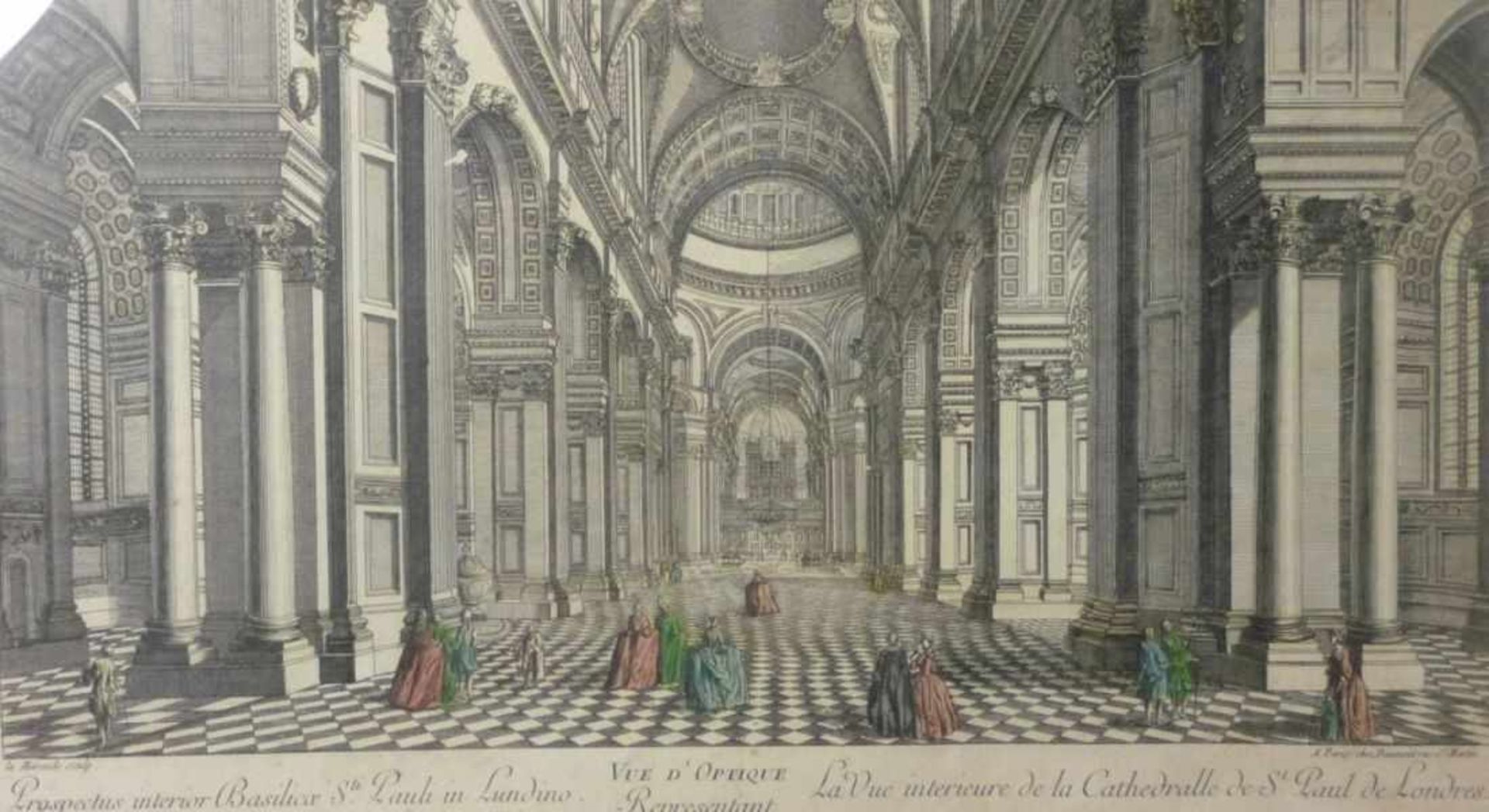 Two peep box images18th C.''La Vue interieur de la Cathedrale de St. Paul a Londres'' by La - Bild 2 aus 3