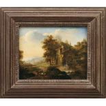 Southern landscape with shepherds near a water millGerman romantic of the late 18th centuryOil/