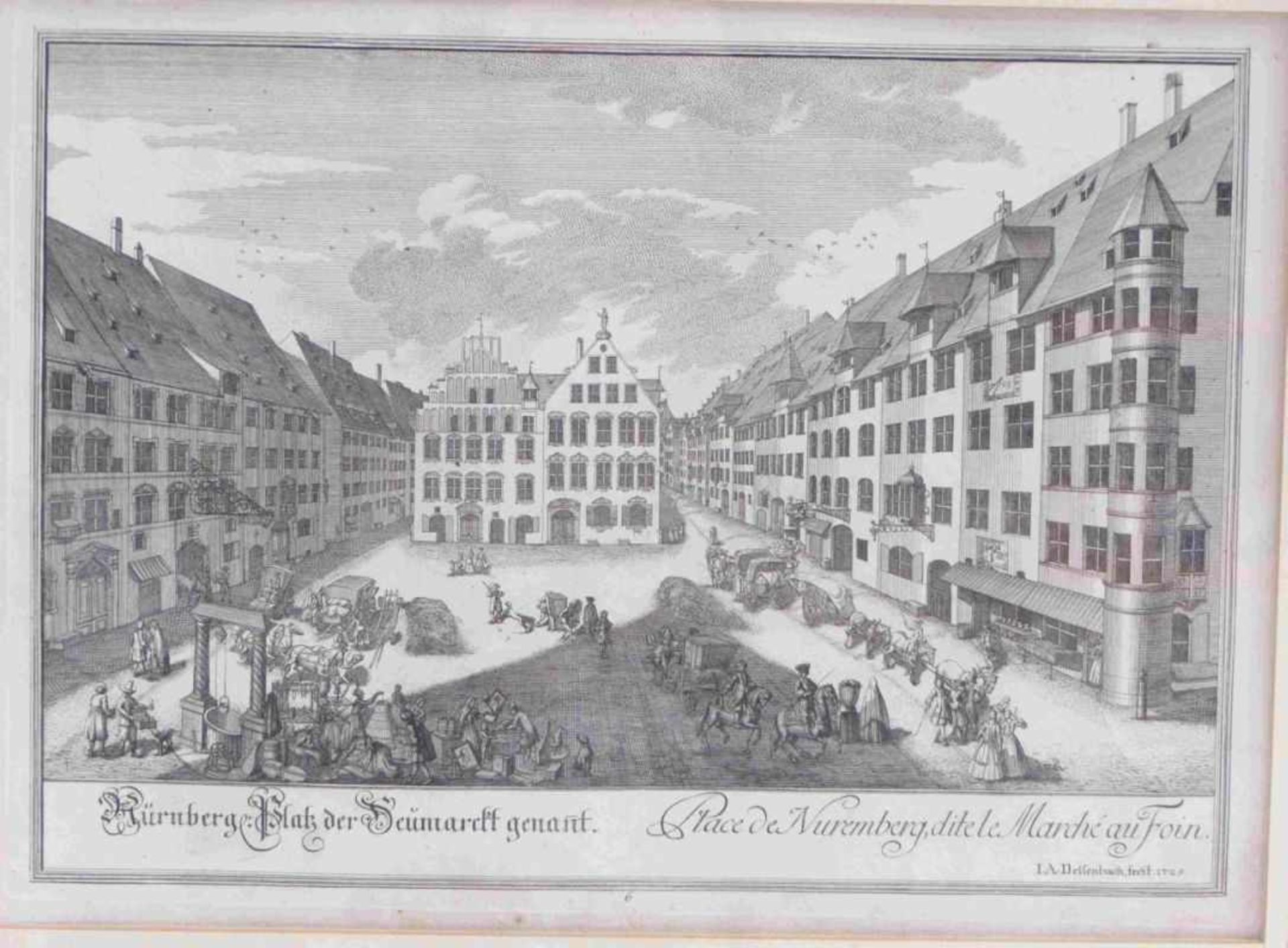 Delsenbach, Johann Adam''Nürnberg - Platz der Heumarckt genannt''(Nuremberg 1687-1765 ibid.) - Bild 3 aus 3