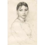 Wetzel, ChristophPortrait of a young girl(Born 1947 in Berlin, lives and works in Berlin) Pencil