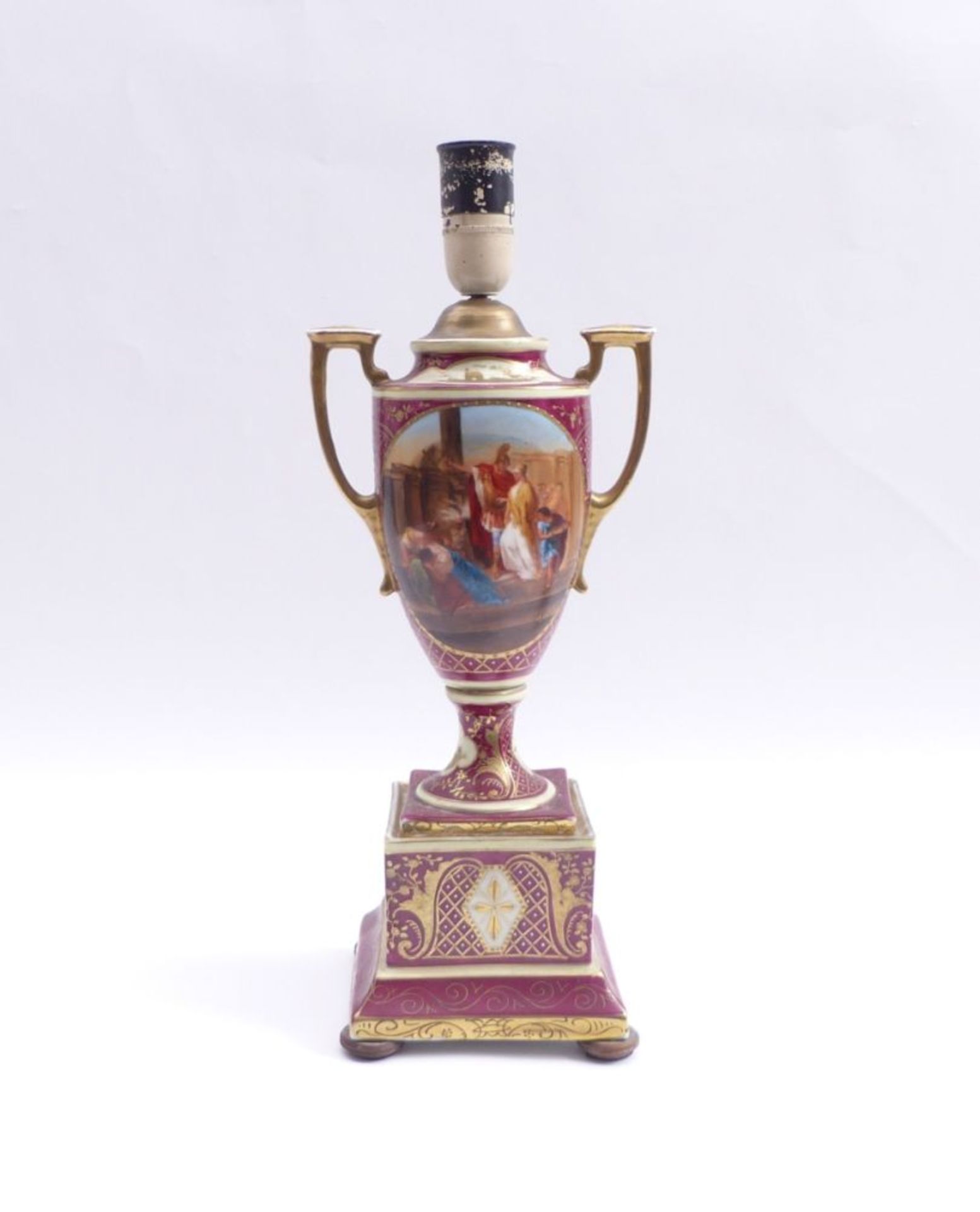 Vase with sacrifice of Polyxena at the tomb of AchillesIn the style of Vienna, 19th century.High,