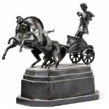 Roman chariot19th centuryTwo-horse Biga with ascending horses and standing handlebars on a