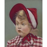 Portrait of a little girl with a red hood1920sIn the style of Social realism. Oil on panel. 35.5 x