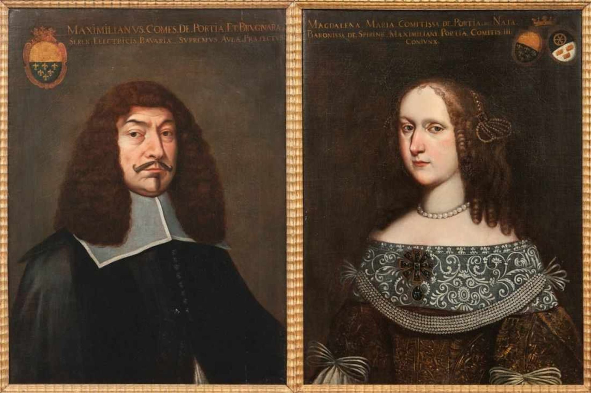 Count Maximilian of Portia with his wife Magdalena Maria Freiin of SpirinthBavarian court painter of