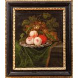 Stuven, ErnstStill life with fruits on a silver tray(Hamburg 1660-1712 Rotterdam) Oil on canvas.