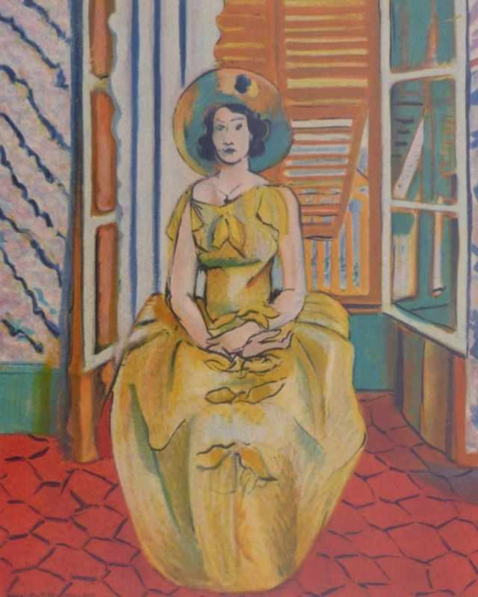 Matisse, HenriPortrait of a lady in a yellow dress(Le Cateau-Cambrésis 1869-1954 Nizza) Offset art