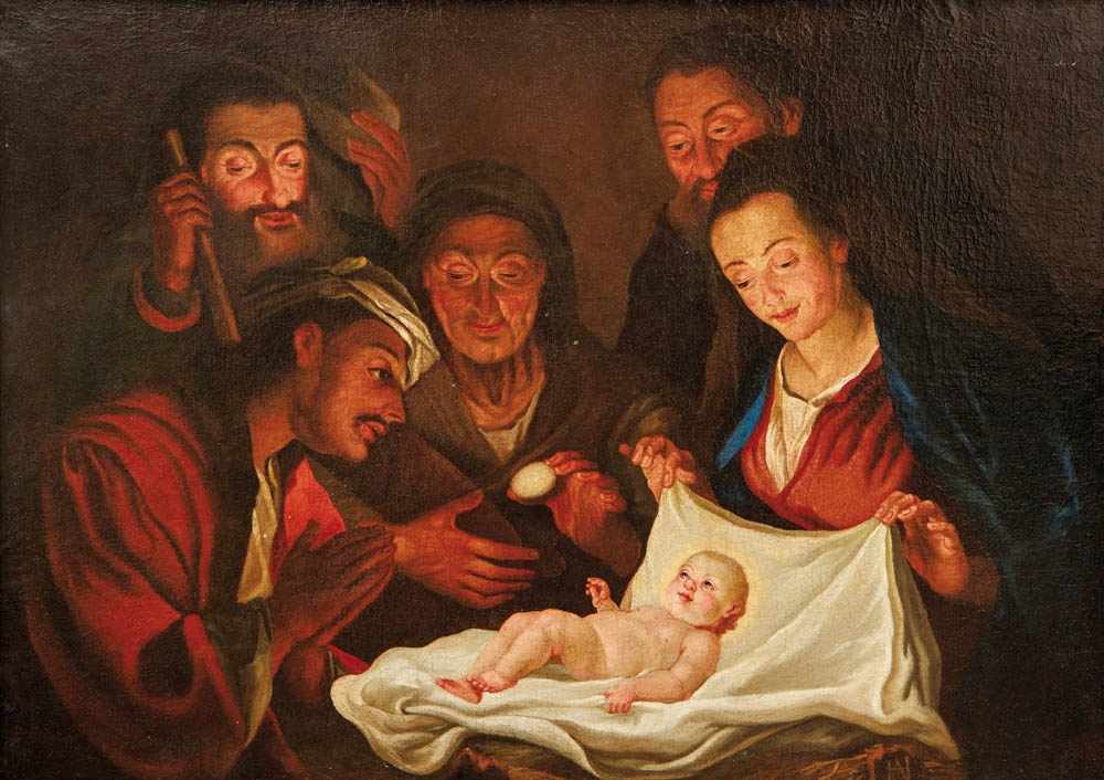 Monogramist ''AH''Adoration of the Child Jesus by the shepherdsProbably Dutch 17th century master.