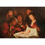 Monogramist ''AH''Adoration of the Child Jesus by the shepherdsProbably Dutch 17th century master.