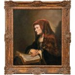 Rembrandt, Harmensz van Rijn - School of thePortrait of an old woman reading the Bible(Leiden 1606-