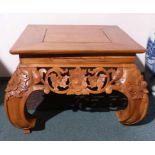 Small side tableModernSquare plate on four volute feet bent inwards and open carved frame with