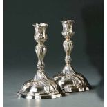 Pair of small table candlesticks in rococo styleFrankfurt am Main, around 1900Fa. Hessenberg.