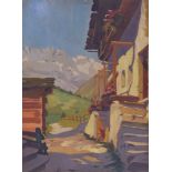 Dorival, Georges (Géo)Street in Chamonix with a view of Mont Blanc(Paris 1879-1968 Louveciennes) Oil