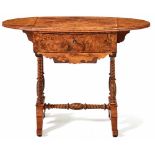 Small late Biedermeier sewing tableGermany, mid 19th c.Stand with laterally sawn out feet and turned