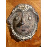 Rare Ritual MaskPapua New Guinea, Middle Sepik RiverTortoise shell, overmodeled with clay and