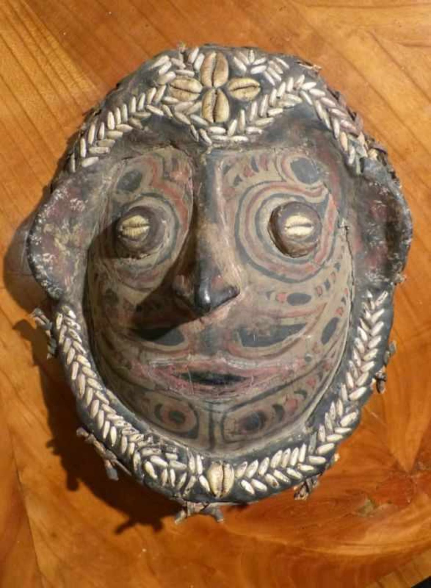 Rare Ritual MaskPapua New Guinea, Middle Sepik RiverTortoise shell, overmodeled with clay and