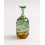 Schwarz, WalterSmall bottle-shaped vase(Lauscha 1931 born) Green, colorless and yellow glass with