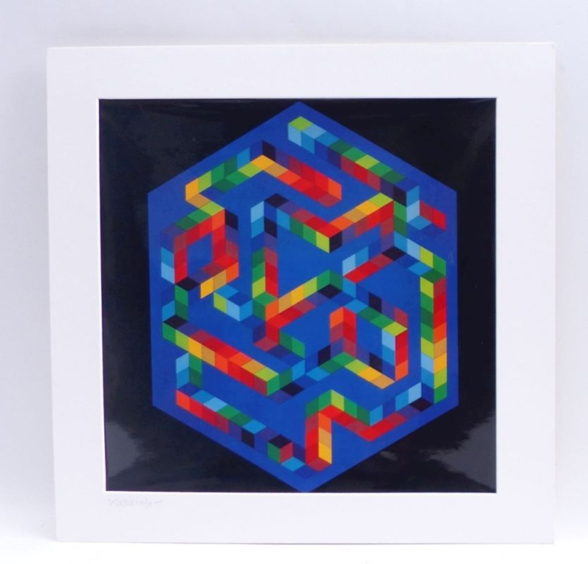 Vasarely, Victor.Babel 3(Pecs 1908-1997 Annet-sur-Marne) Colour offset in high gloss printing - Bild 2 aus 2