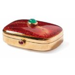 Small Fabergé Gold BoxPforzheim, Victor Mayer - 20th century.Rectangular shape with rounded edges