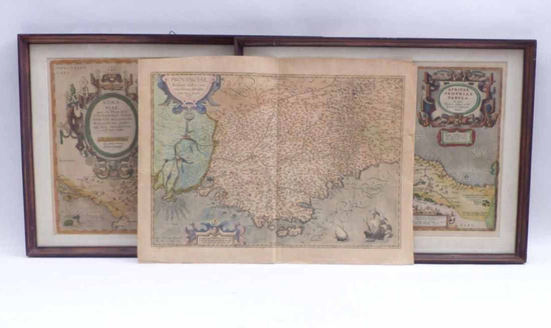 Ortelius, AbrahamThree coloured copper engraved maps from the atlas work ''Theatrum Orbis - Bild 2 aus 2