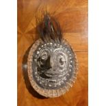Very rare ritual maskPapua New Guinea, Middle Sepik RiverTortoise shell, overmodeled with clay and