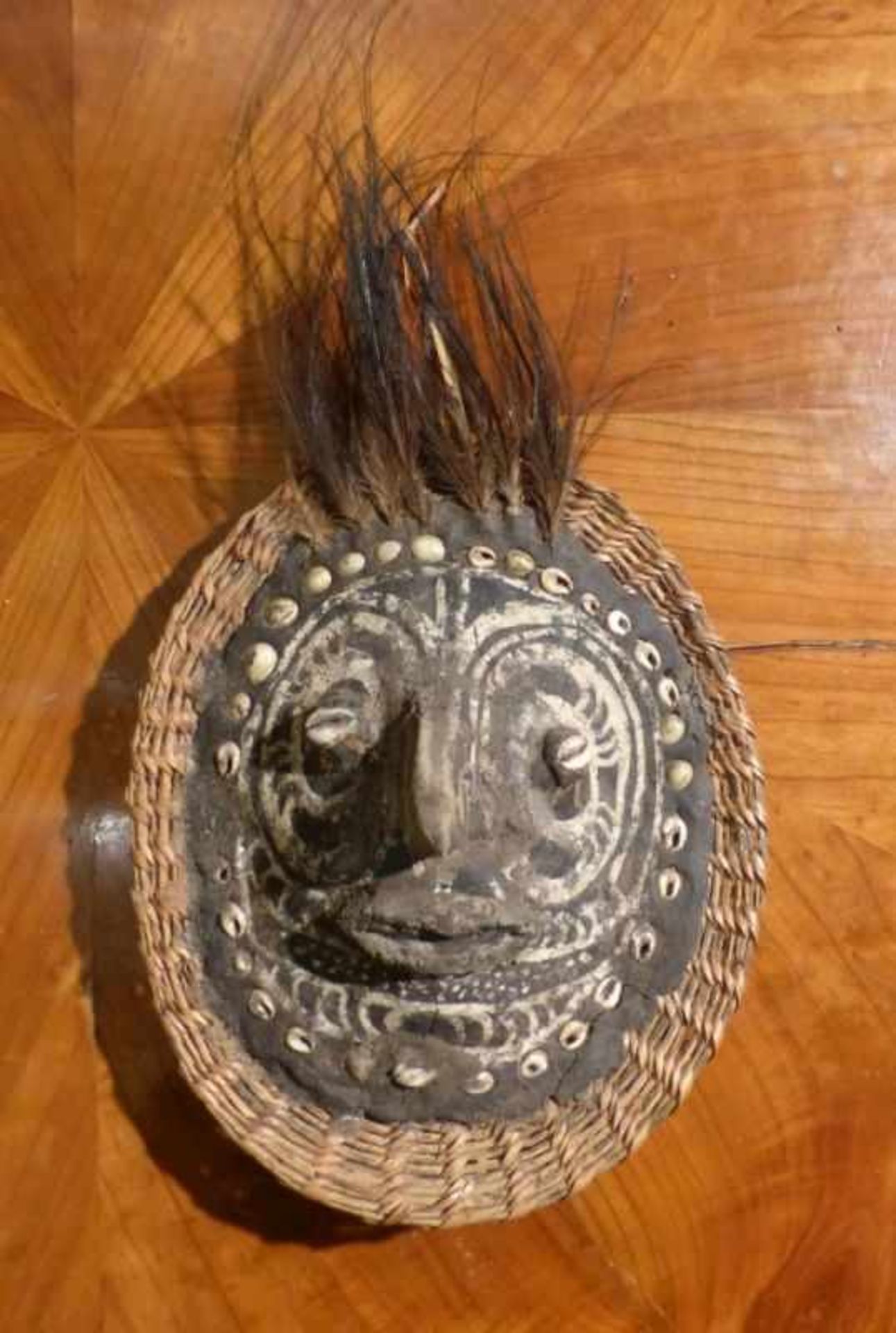 Very rare ritual maskPapua New Guinea, Middle Sepik RiverTortoise shell, overmodeled with clay and