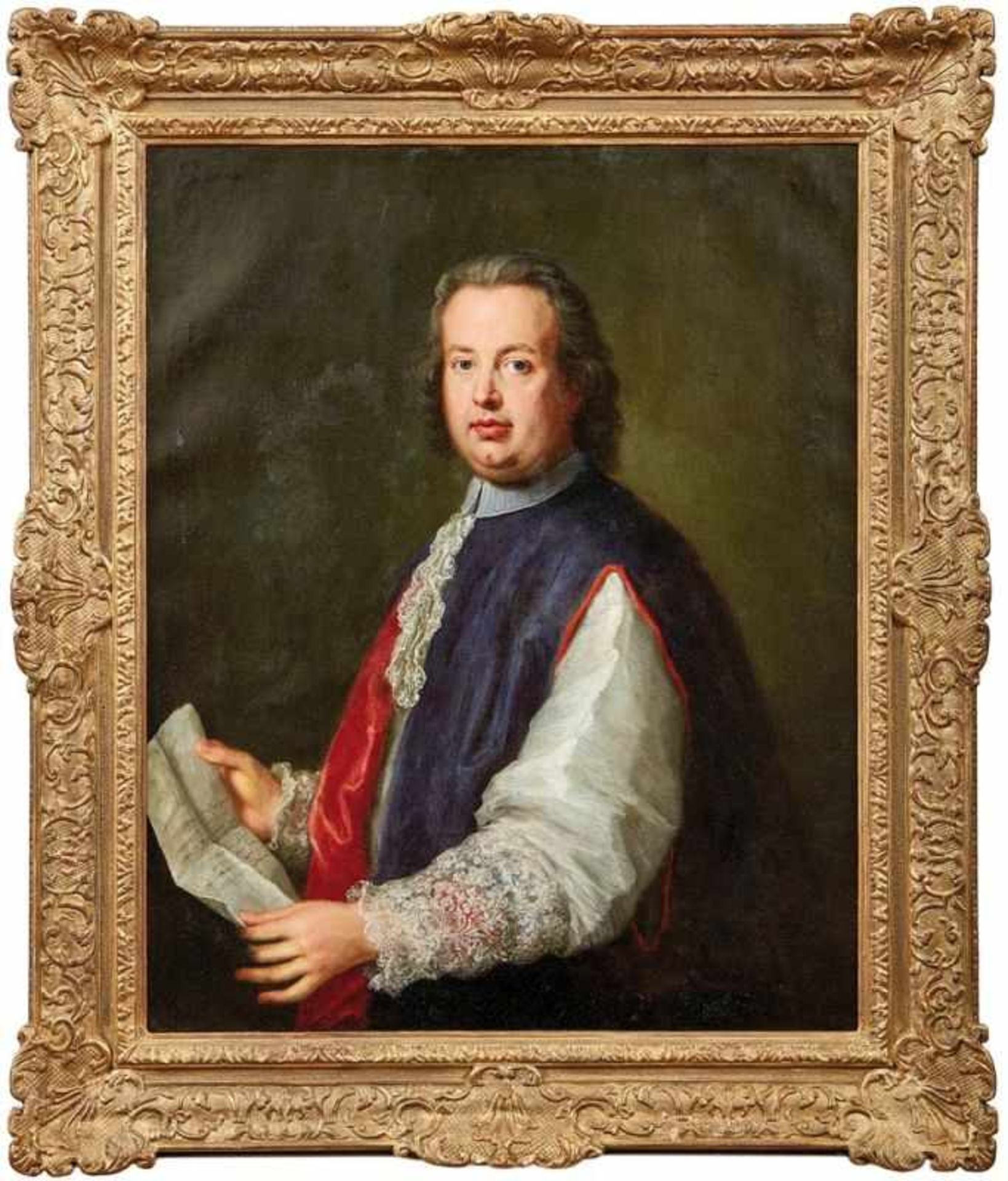 Amigoni, Jacopo - attributedPortrait of a distinguished man with letter(Naples 1682-1752 Madrid)