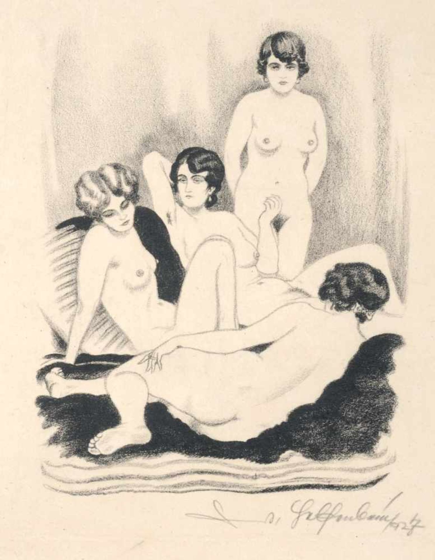 Walter Helfenbein, Fünf erotische Darstellungen. 1920er Jahre.Walter Helfenbein 1893 Dresden  - Bild 5 aus 5