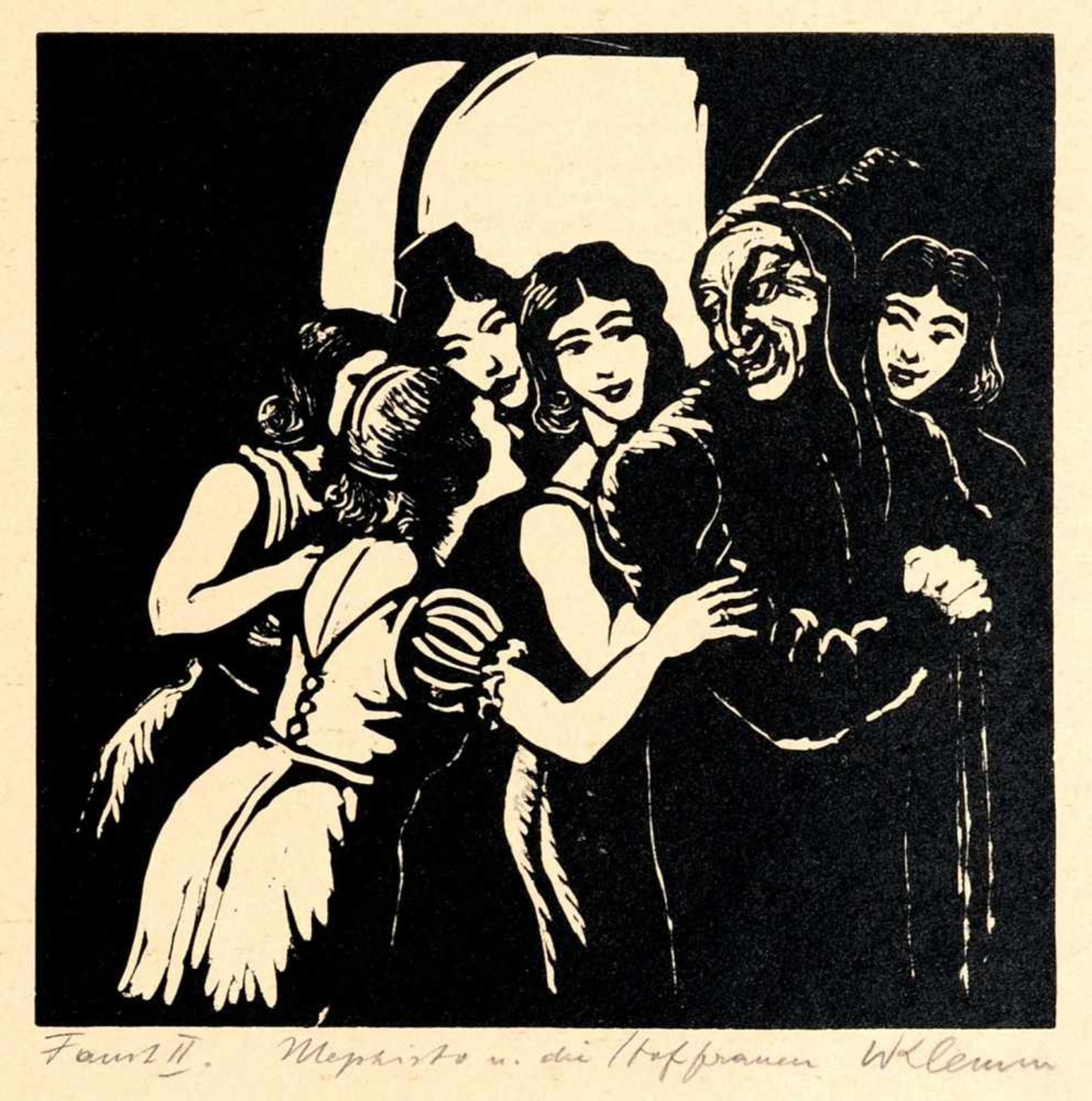 Walther Klemm, Seltene Holzschnittfolge zu Johann Wolfgang von Goethes "Faust II". 1932.Walther - Bild 4 aus 11