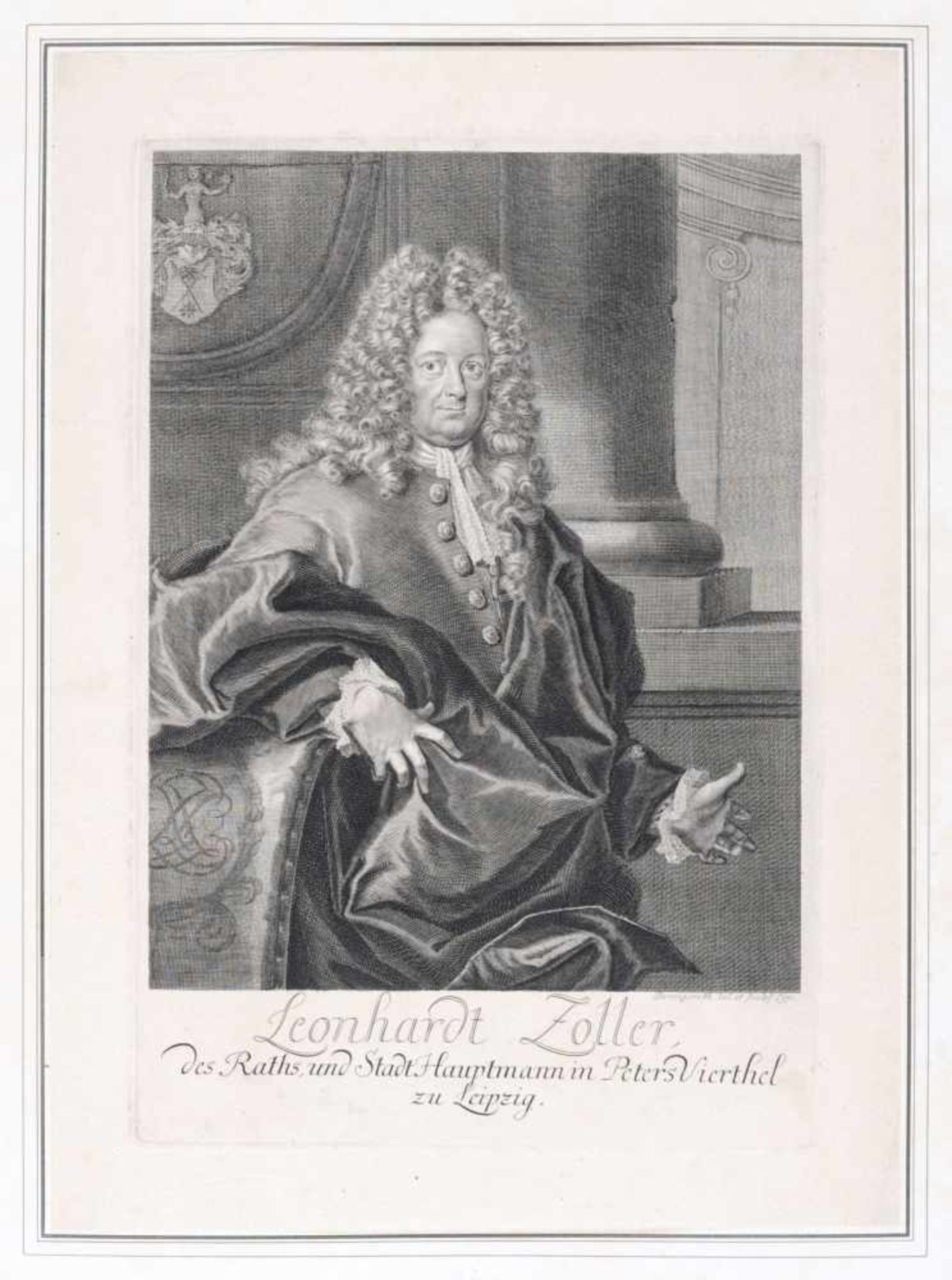 Martin Bernigeroth, Vier Porträts Leipziger Amtsträger. 1. H. 18. Jh.Martin Bernigeroth 1670 - Bild 2 aus 4